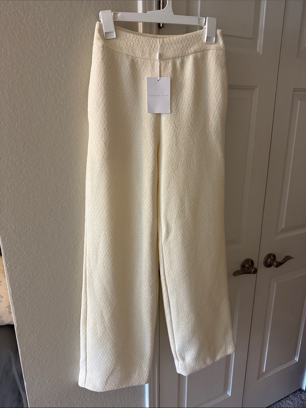 NWT endless rose Cream tweed Wide-Leg Women's Pants